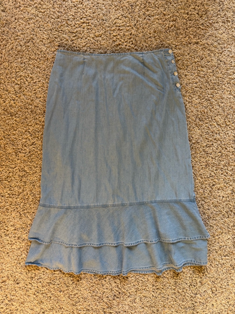 Vintage Crazy Horse by Liz Claiborne Light Wash Denim Skirt with Button Detail